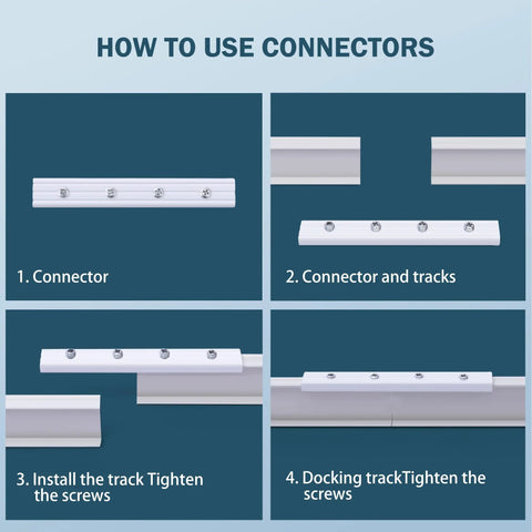 Heavy Duty Aluminum Ceiling Curtain Track System With Flexible Bendable Rails For Ceiling Mount Silent Glide Sliding Room Divider Rail With Hooks 9ft White Waterproof And Anti Corrosion Built Ideal For Living Room Office Or RV connectors install guide