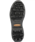 Men's Woody Max Rubber Insulated Work Boots Realtree Edge Camo Waterproof Hunting Footwear for Severe Wet and Extreme Cold Conditions sole view with rugged tread design.
