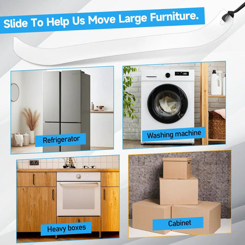 Image showing 2 Pack 8 By 48 Inch Appliance Sliders Foldable Plastic Glides With Pull Strap For Refrigerators, washing machine, boxes, and cabinet