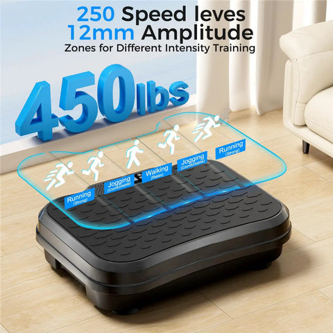Vibration Plate For Full Body Fat Burning And Lymphatic Drainage With A 200W Motor 12mm Amplitude Adjustable
