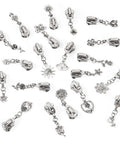 Flower Metal Zipper Pull Replacement Sliders Set 20 Pcs Durable Alloy With Platinum Finish for jackets handbags and more