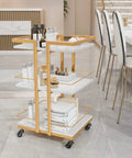 Wheeled Beauty Salon Cart On Gold Finish For Mobile Spa And Cosmetology Rolling Cart Organizer For Tattoo Manicure