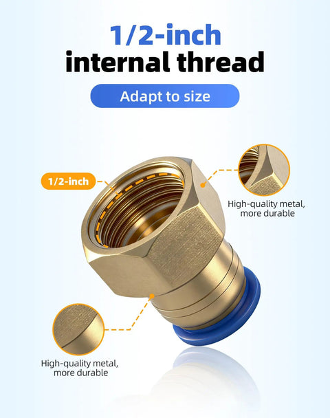 1/2-inch internal thread component of All In One Drip Irrigation Kit With 50 Ft Hose, 16 360 Degree Adjustable Mist Sprayers.