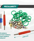 Green Rubber O Ring Kit And Car AC Valve Core Kit Set For R12 And R134a Repairs 270 Pcs O Ring Seals Plus 102 Pcs Valve Core Kit