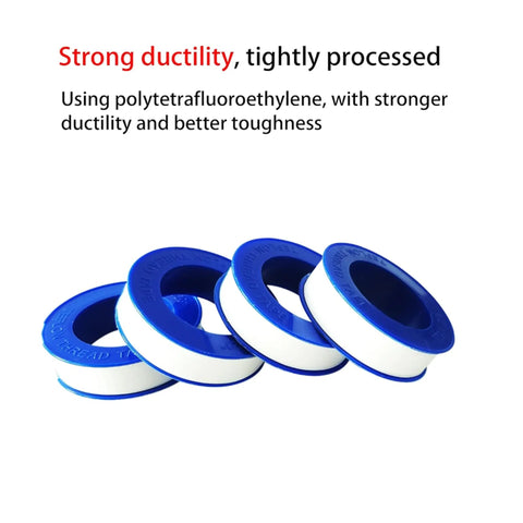 4 Rolls 1/2 Inch Wide PTFE Thread Seal Tape 520 Inches Per Roll Plumbers Tape, white tape on blue spools for tight fittings