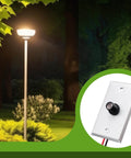 Two Pack Photocell Sensor Kit for Outdoor Lights With Wall Plate, hardwired control, sensor with wall plate, glowing outdoor lamp