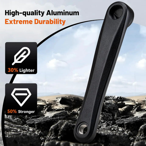 Image of Left Aluminum Alloy E Bike Crank Arm for BBS Motor Single Chain Crank Replacement Part for Electric Bicycle