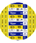 Image of SIMpull Solid Indoor 12-2 With Ground NM-B Cable, Copper Building Wire, 100 Ft Coil, yellow jacket, for outlets.
