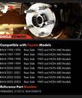 Close-up of Beefed-Up Rear Wheel Bearing And Hub Assembly Pair For Toyota RAV4 1996 2003 5-Lug Non ABS FWD Only Direct Fit OEM Quality