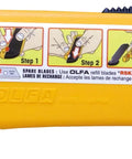 Self Retracting Safety Knife With Fully Auto Blade Release And Round Tip, Spring Activated Blade That Retracts On Lift, Unoverrideable Safety Guard, Durable Construction For Pro Grade Precision And Mess Free Cuts, yellow and black