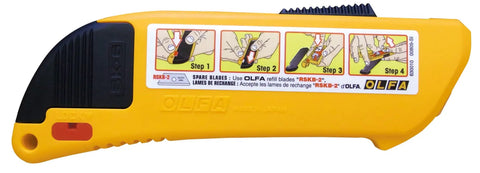 Self Retracting Safety Knife With Fully Auto Blade Release And Round Tip, Spring Activated Blade That Retracts On Lift, Unoverrideable Safety Guard, Durable Construction For Pro Grade Precision And Mess Free Cuts, yellow and black