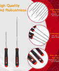8 Piece Auto Tool Set With Precision Oil Seal Picks featuring alloy steel hooks and non-slip handles in black and red