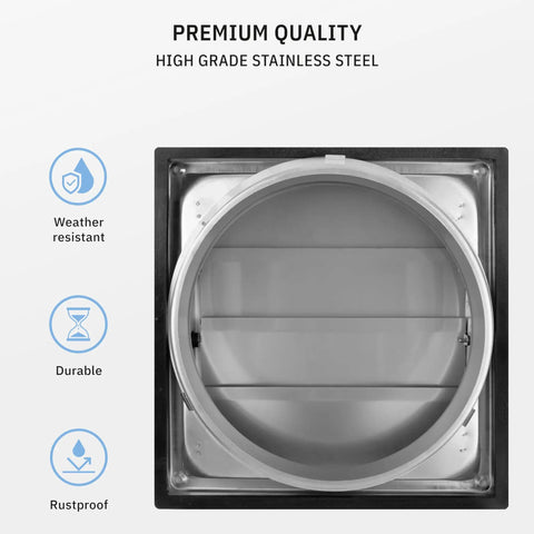 4 Inch Outdoor Stainless Steel Dryer Vent Cover With Moving Flaps Rust Resistant Exterior Grille For Metal Ducts In HVAC And Dryer Systems Anti Draft Exterior Vent Cap For Outdoor Installation