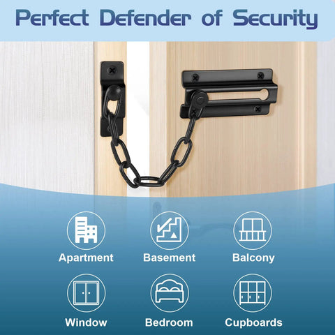 Heavy Duty Stainless Steel Door Lock Set 2 Pack With Thickened Chain Latches For Inside Doors Kid Proof Privacy Lock For Home