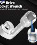Premium L Type Fuel Line Socket Wrench Set Built Tough With Chrome Vanadium Steel For Hella Sturdy Under The Hood Diesel Engine Repair And Straight Shot Injector Line Access 1/2 inch drive socket wrench designed for precision in tight spaces.
