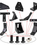Aluminum Extrusion Hardware Kit For 4040 And 4080 Frames, M8 Bolts And T Slot Nuts, 120 Pcs Black Finish Assorted Brackets and Bolts