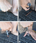 Step-by-step use of 35 Piece Universal Heavy Duty Tire Repair Kit With Plugs For Cars Trucks Motorcycles ATVs And More Fast Fix A Flat Tire Kit