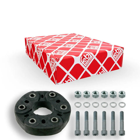 Upgrade Your Ride With This Premium Flexible Coupling Kit For Propshaft. Made In Germany By Febi, This 110mm Pitch Circle Diameter Part Weighs Just 1.25Kg And Ensures Smooth Sailing And Superior Performance For Your Vehicle Today Without Skipping A. Flexible propshaft coupling kit, 110mm PCD, with bolts and washers