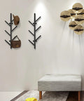 2 Pack Vertical Coat Rack Wall Mount, Metal Slim 16 Inch Wall Hat Rack For Entryways And Closets, Black on modern wall