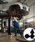 Mechanic using 16 Piece M8 x 25mm Flange Head Bolts Kit With Serrated Flange Nuts in garage, inset of bolt set, carbon steel.