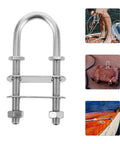 M8 Stainless Steel U Bolts Heavy Duty U Shaped Fasteners for Marine Use and Yacht Deck Hardware Easy Removal U Clamp Screws for Boats Trailers and Deck Mounts, silver stainless steel U-bolt