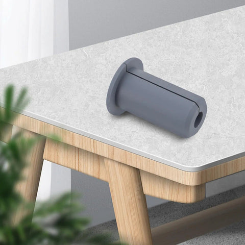Slick Silicone Cable Grommet Kit That Keeps Your Home And Office Totally Neat With Six Heat Resistant Wall Bushings For Easy Wire Protection And Fast Setup grey silicone desk cable grommet on tabletop