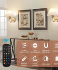 Two Pack Battery Operated Wall Sconces With Pleated Shades, USB Rechargeable Gooseneck Gold Finish Vanity Lights for living room with features