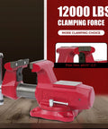 Beast 5 Inch Bench Vise With 360 Degree Swivel Base And 5-1/2 Inch Jaw Opening, showing red ductile iron workshop vise