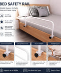 Adjustable Bed Assist Rail For Seniors No Drill Bedside Standing Bar With Foam Grip Fall Prevention Safety Guard