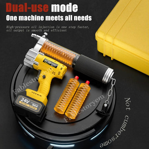 24V Battery Powered Grease Machine Kit With 18 Inch Hose And Hard Pipe 12000 PSI High Pressure Electric Grease Gun Pro Grade