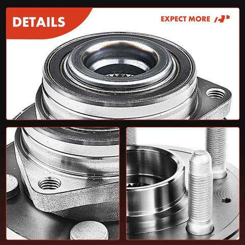 Close-up of Two Pack Front Or Rear Wheel Bearing And Hub Assembly 5 Lug For Chevrolet Impala 2018 2019 Camaro 2010 2015 Cadillac CTS