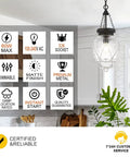 Black Glass Pendant Light For Kitchen Island Lighting And Dining Room, Farmhouse Vintage Ceiling Fixture With Solid Glass Shade
