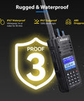 Beefed Up Dual Band DMR Analog Walkie Talkie IP67 Waterproof With 3200mAh USB C Battery, Group Call And SOS Alerts, rugged design