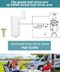 Waste Ball Drive Arm Kit For Aqua Magic Style Lite Style II Style Plus Toilets Includes Closet Flange Seal Drive Arm Screw Replacement Part For RV Toilets detailed diagram and components.