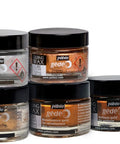 Pebeo gilding wax set of 7 jars in metallic gold, silver, and copper tones