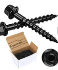 Heavy Duty Joist Hanger Screws Bulk 9 X 1-1/2 Inch Connector Screws With One Quarter Inch Hex Head And Washer For Galvanized Fencing Decks Frames Bridge Construction with box and bit