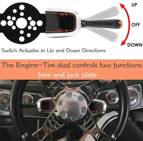 Fingertip Blinker Style Tilt Jack Plate Lever Control Dual Switch For SeaStar Hydraulic Cable And Tilt Steering Systems Replacement For PT2000-1P And PT2000-2P Pro Trim Bezel Compatible Marine Rigging Upgrade Must Have