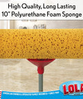 Pro Grade Scrubber Roller Mop Head Refill With Dual Bristle Cores And Dense Foam, 10 inch polyurethane foam sponge for tough dirt.