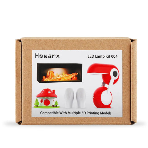 Box of 3D Printer LED Lamp Kit 004 showing different 3D models, compatible with multiple 3D printing models, front view