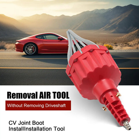Universal Pneumatic CV Joint Boot Installation Tool Kit with expander shown with a red car in the background.