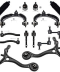 Front End Suspension Kit for 2008 Through 2012 Honda Accord Complete 14 Piece Set Includes Front Lower And Upper Control Arms Sway Bar Links