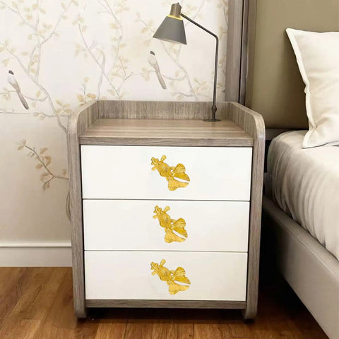 4 Pack Goldfish Cabinet Knobs With 3D Sculpted Fish Design For Cabinets And Drawers Totally Cute Animal Hardware on dresser