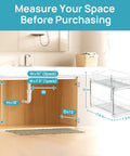 Pull Out Under Sink Organizer Set Of Four Slick Sliding Drawers Multi Purpose Cabinet Storage Tray dimensions with space measurements.