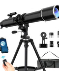 High Powered 90mm Refractor Telescope For Adults With 900mm Focal Length, 36X To 270X Zoom with tripod, phone adapter, carry bag