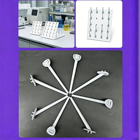 Heavy Duty Lab Drying Rack With Mobile Wheels For Easy Rolling Around The Bench Detachable Drip Rods keep glassware organized.