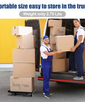 Movers using Heavy Duty Furniture Moving Dolly With Wheels For Easy Haul No Tools Needed to load boxes into a van.