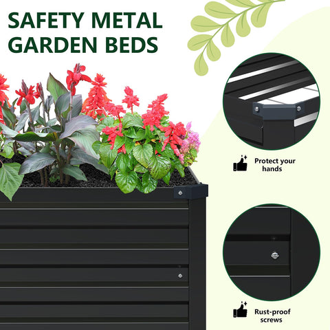 Two Pack Galvanized Raised Garden Beds 108 Inch Long By 36 Inch Wide By 12 Inch High Outdoor Metal Planter Boxes for Vegetables
