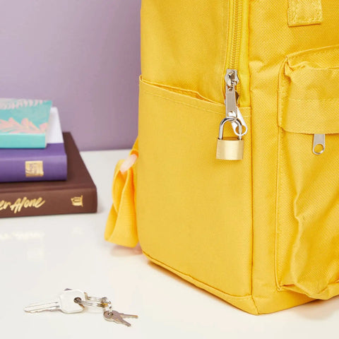 Mini Luggage Locks With Keys 12 Pack For Suitcases Diaries And Jewelry Boxes Travel Security In Gold And Silver on backpack