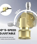 Close-up of 180-degree swivel part for High Pressure Radiator Cleaning Wand 30 Inch Heavy Duty Stainless Steel Dual Water And Air Cleaner