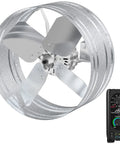 New Upgraded 14 Inch Wall Mounted Exhaust Fan With Variable Speed Thermostat And Speed Controller For Greenhouse Attic Or Workshop 2339 CFM Covers Up To 3400 Sq Ft Beast Airflow
